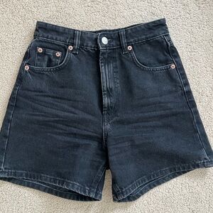 ZARA Black Denim High-Rise Shorts Sz.0